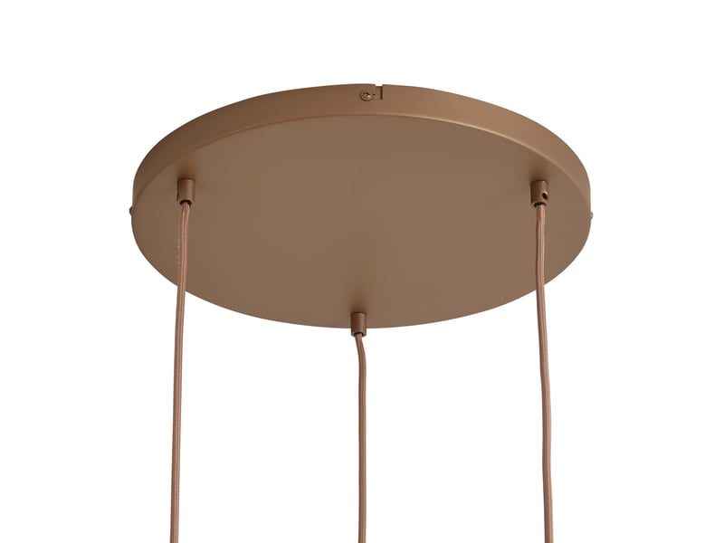  Suspension rétro bronze foncé avec abat-jour ambrés 3 lumières - smokey  - Conforama D