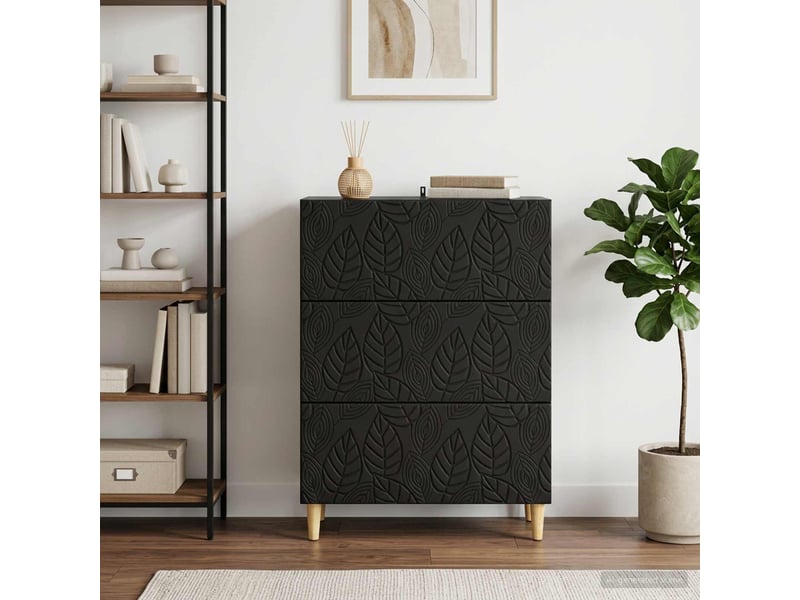  Armoire à tiroirs, rangement bureau noir 66 x 34,5 x 90 cm bois d'ingénierie shl5537  - Conforama C