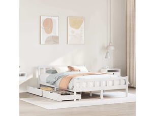 Lit 2 places 160x200 cm    coloris blanc