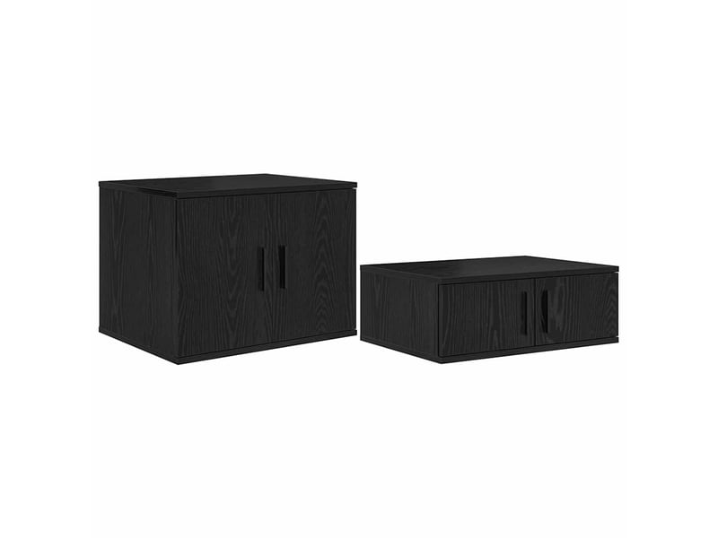  Table de chevet - table de rangement 2 pc chêne noir 127 x 41 x 40 cm  - Conforama A