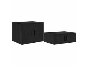 Table de chevet - table de rangement 2 pc chêne noir 127 x 41 x 40 cm