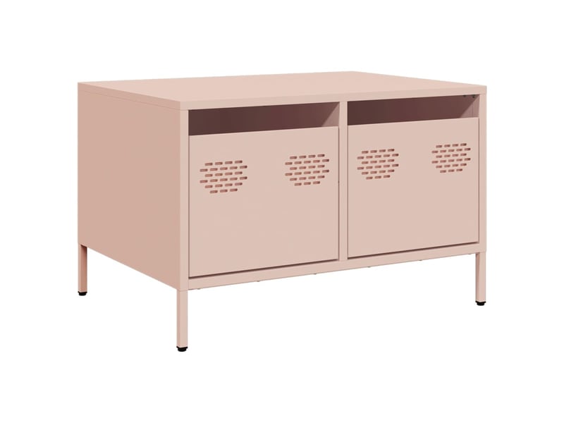  Meuble tv - banc tv - meuble de rangement rose 68x50x43,5 cm acier laminé à froid  - Conforama A