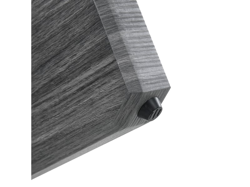  Table basse ronde avec plateau en verre et piètement croisé, style moderne, en mdf et verre, gris transparent  - Conforama E