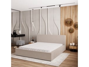 Lit coffre 120x200cm <strong>MASSENO</strong>  <strong></strong> coloris beige