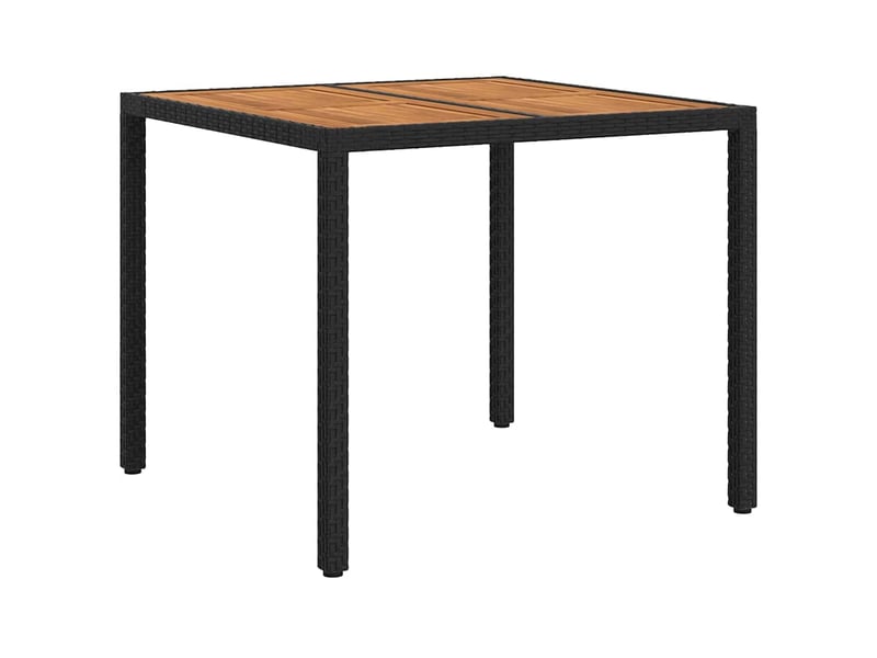Table de jardin, table d'extérieur noir 90 x 90 x 75 cm polyrotin - Conforama E