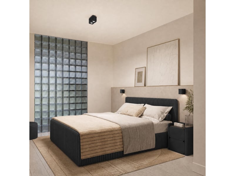  Plafonnier riff 1 noir gu10 aluminium moderne 10x10x10cm SL.3043 - Conforama C