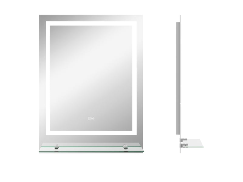  Miroir de salle de bains lumineux 70x50 cm anti-buée ip44 avec touche et mémoire transparent  - Conforama A