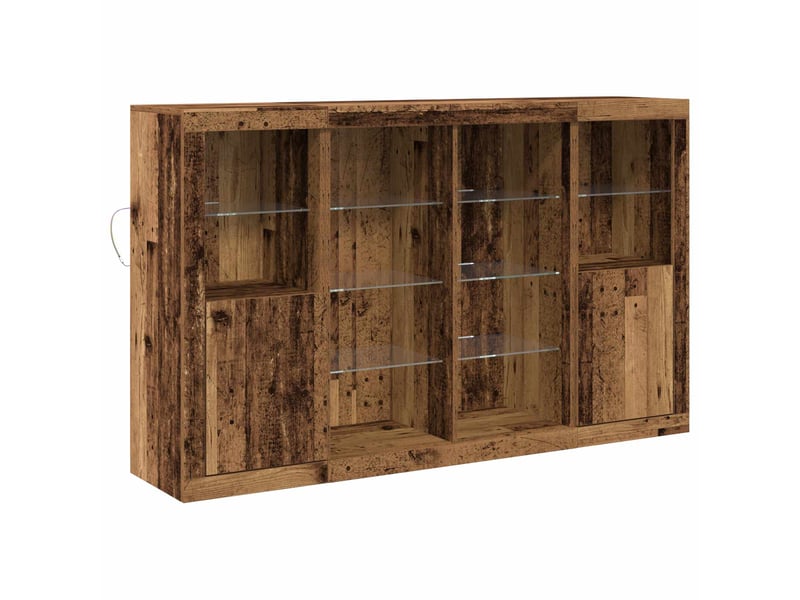  Buffet - bahut - meuble de rangement led bois ancien 163 x 37 x 100 cm bois d'ingénierie  - Conforama A