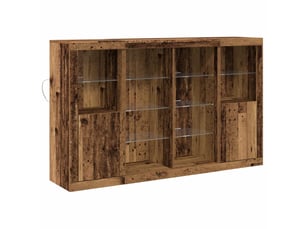 Buffet - bahut - meuble de rangement led bois ancien 163 x 37 x 100 cm bois d'ingénierie
