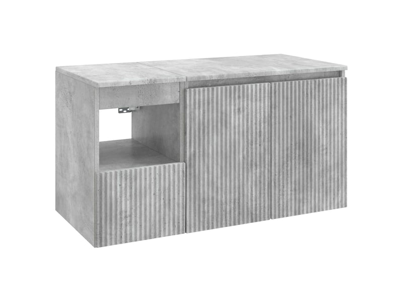 Ensemble de mobilier de salle de bain 2 pc gris béton cf64158 - Conforama A