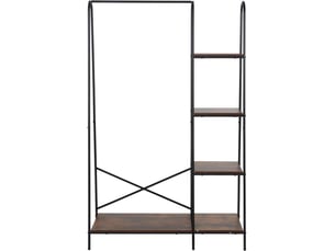 Porte-manteau avec 5 étagères pour couloir chambre 160 x 100 x 40 cm design moderne rangement optimisé en métal noir 13_0018672