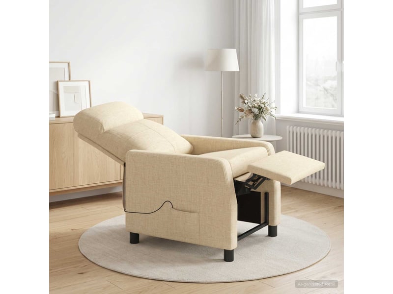  Vidaxl fauteuil de massage inclinable crème tissu  - Conforama B