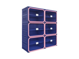 Meuble à chaussures 24 paire(s)  <strong>BURSDANY</strong>  <strong></strong> coloris bleu