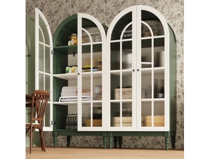 Vitrine coloris vert 3 étagère(s) <strong>MODFU</strong> <strong></strong> - 76 cmx165 cm