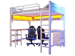 Lit mezzanine 140x200 cm <strong></strong>  <strong></strong> coloris blanc