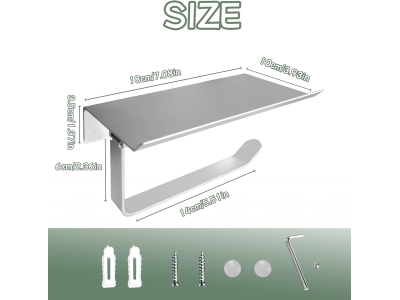  Porte-papier toilette mural en acier inoxydable - design pratique et moderne pour salles de bains et cuisines  - Conforama B