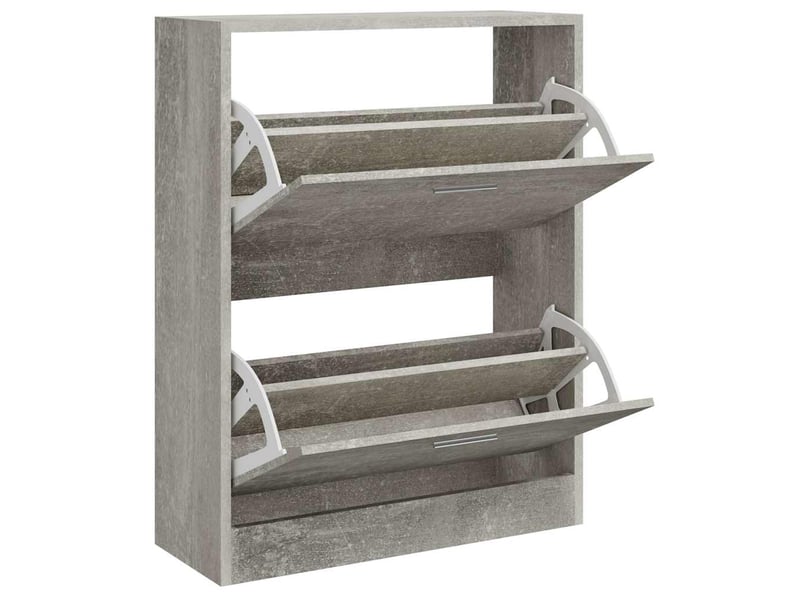  Meuble à chaussure, armoire à chaussures gris béton 63x24x81 cm bois d'ingénierie  - Conforama C