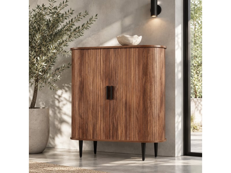  Buffet de rangement 2 portes tambour avec crochets 85 x 40 x 93 cm homvra  - Conforama B