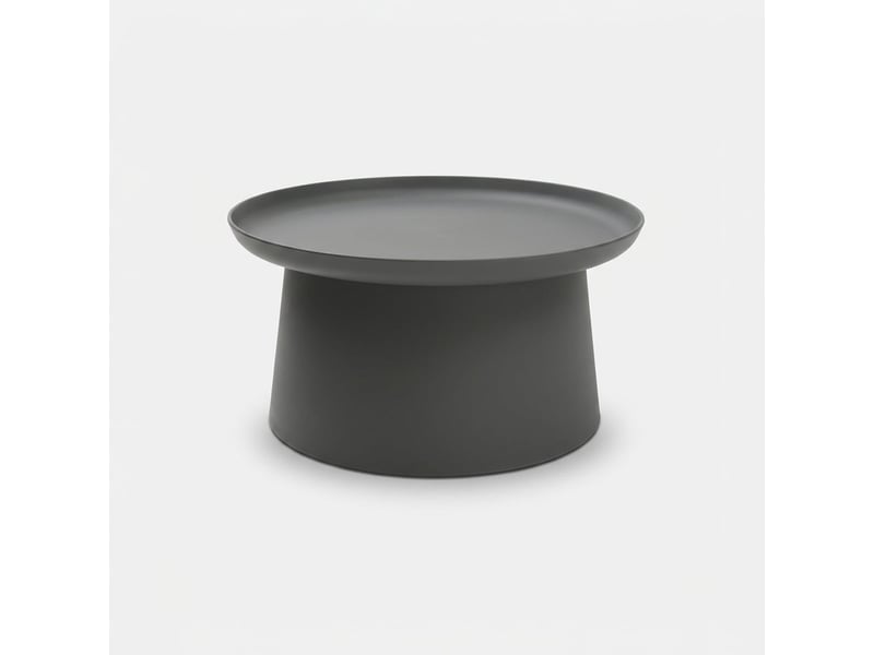  Table basse ronde 70 cm en polypropylène cres - gris  - Conforama A