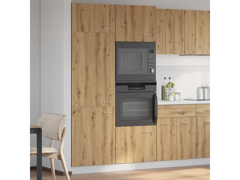 Armoire de cuisine, armoire réfrigérée chêne artisanal 60x57x207cm bois d'ingénierie - Conforama C