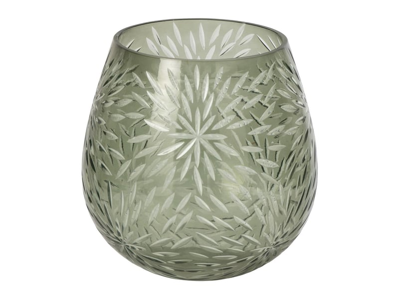  Photophore relief en verre anouk 18cm kaki  - Conforama A