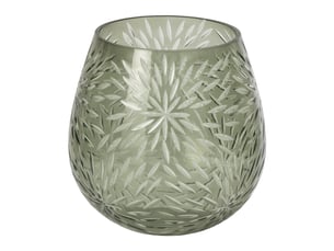 Photophore relief en verre anouk 18cm kaki