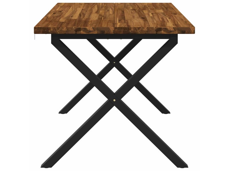  Vidaxl 120 x 80 x 75 cm bois d'acacia massif naturel et noir  - Conforama E