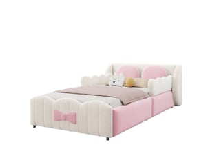 Lit coffre 90x200 cm COVREO    coloris beige