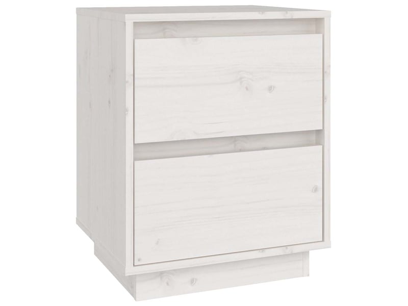  Lot de 2 tables de chevet - cabinet de chevet - table de nuit blanc 40x35x50 cm bois de pin solide  - Conforama E