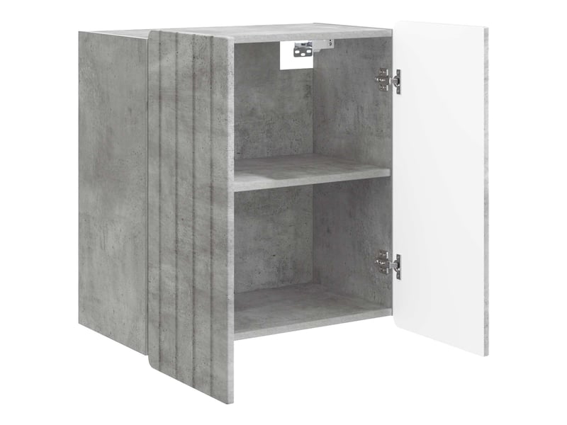  Armoire murale salon, meuble de rangement gris béton 59 x 31 x 64 cm bois d'ingénierie  - Conforama C