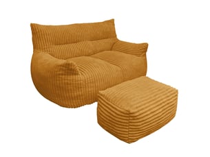 Fauteuil fixe BEAOK  Velours côtelé jaune vendu Par paire