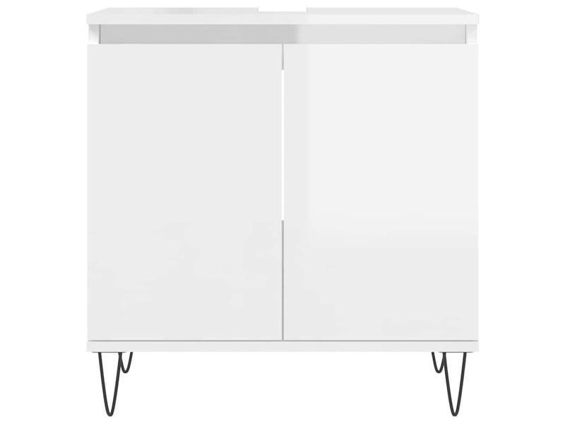  Amoire de salle de bain blanc brillant 58x33x60cm bois d'ingénierie shl4821  - Conforama D
