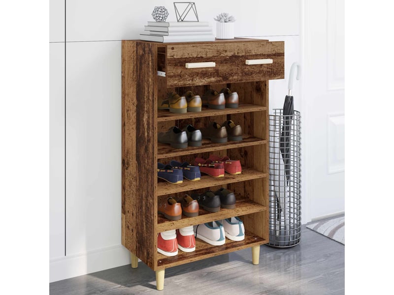  Meuble à chaussure, cabinet à chaussures 60x35x105 cm bois d'ingénierie shl3036  - Conforama E