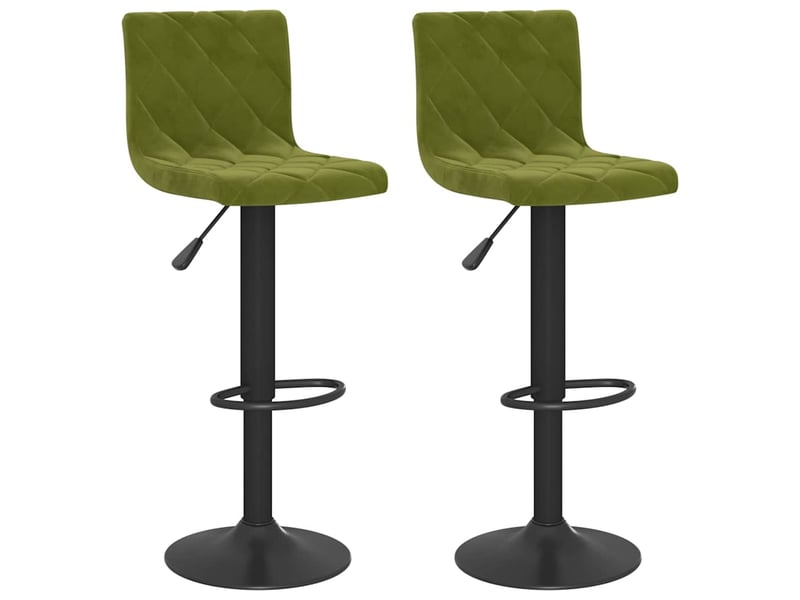  Lot de 2 tabouret de bar, chaise de bar vert clair velours shl33364  - Conforama A
