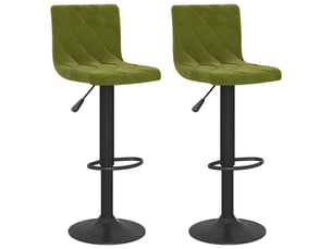 Lot de 2 tabouret de bar, chaise de bar vert clair velours shl33364