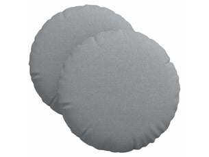 Lot de 2 coussins de siège, coussins décoratifs tissu gris clair ø40 x 13 cm cf59824
