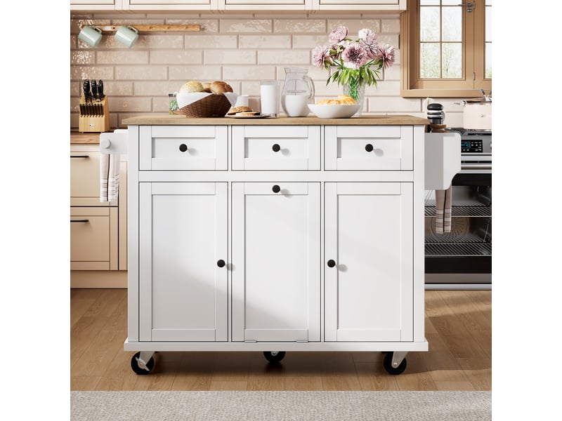  Desserte 3 portes 3 tiroirs coloris blanc mdf desserte blanc - Conforama B