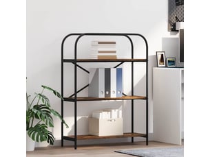 Étagère 3 niveaux, étagère de rangement 80 x 30 x 109 cm bois d'ingénierie chêne fumé