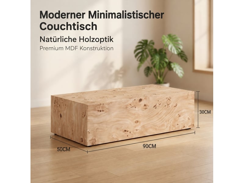 Table basse minimaliste en mdf coloris bois  - Conforama E