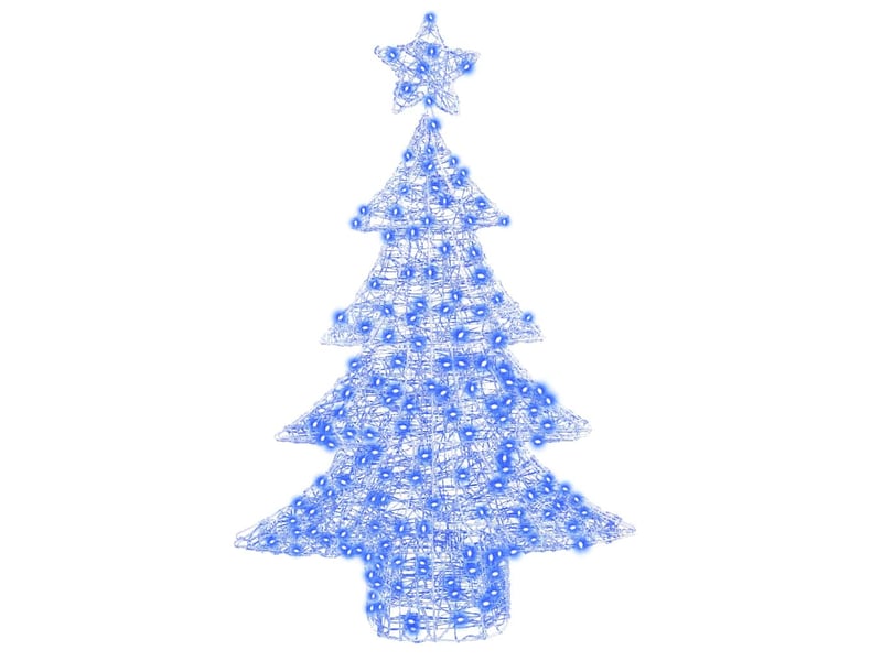  Sapin de noël - arbre de noël 100 led bleu 120 cm acrylique  - Conforama D