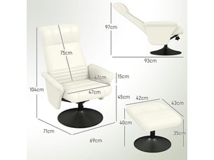 Fauteuil relax manuel pivotant    Microfibre bicolore