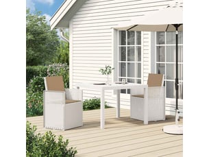Vidaxl ensemble de salle à manger pour jardin 3 pcs blanc et taupe pp