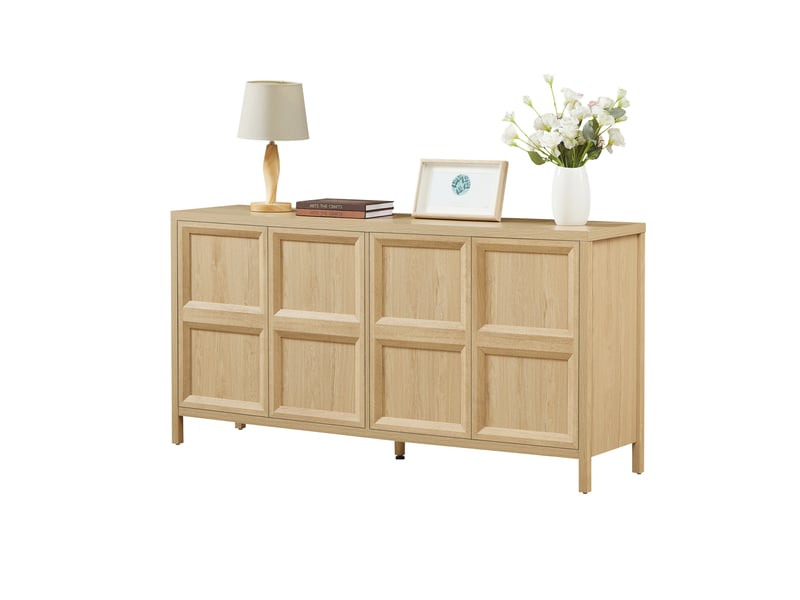 Buffet chêne clair 160 cm - ouverture push, charnières soft-close - 160x40x80 cm - Conforama A