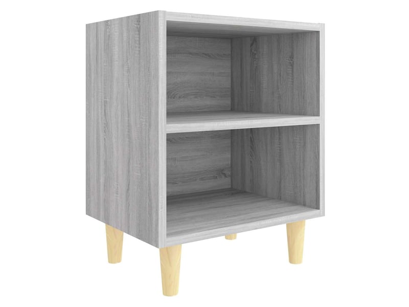  Table de chevet - cabinet de chevet - table de nuit avec pieds en bois sonoma gris 40x30x50 cm  - Conforama A