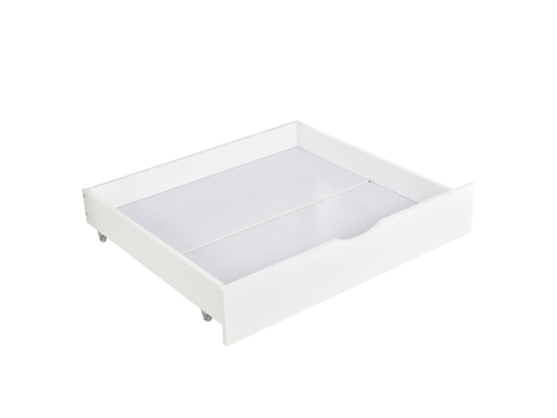 Lit enfant - 90 x 200 cm - style cabane, avec tiroirs, sommier à lattes - naturel et blanc - Conforama R