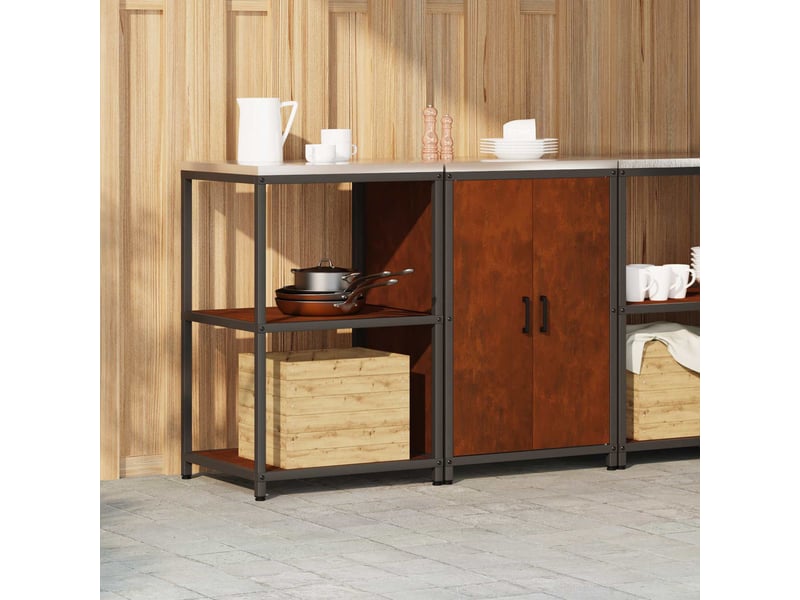  Ensemble de rangement cuisine hattem rouillé acier shl7092  - Conforama D