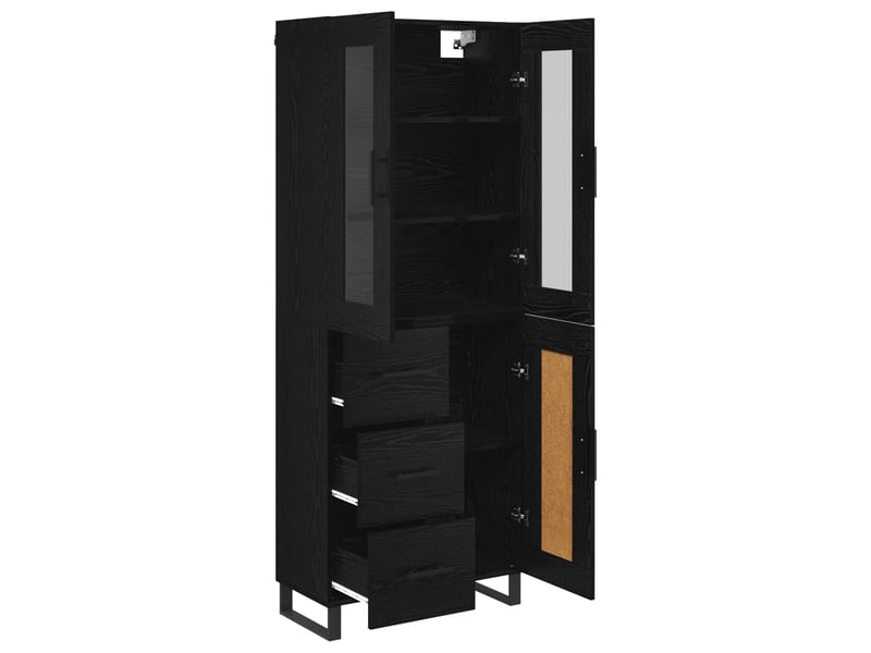 Buffet - haut armoire 2 pc chêne noir 69,5 x 34 x 180 cm - Conforama E