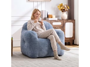 Pouf / repose pied <strong></strong> <strong></strong> bleu