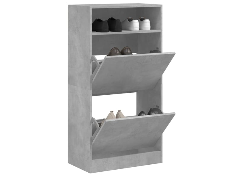  Meuble à chaussure, armoire à chaussures gris béton 60x34x116 cm bois d'ingénierie  - Conforama B