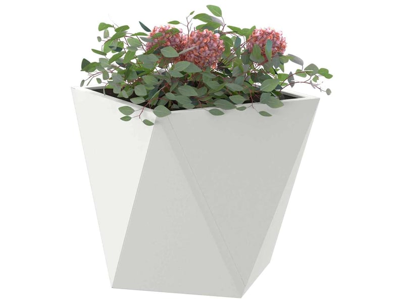  Jardinière - bac à fleurs blanc 30 x 30 x 30 cm acier  - Conforama C
